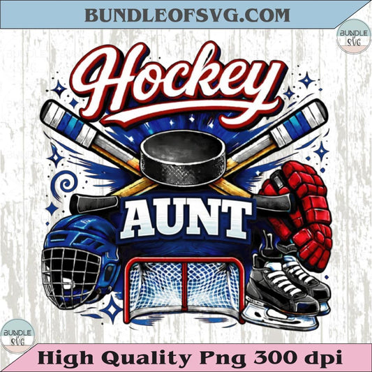 Hockey Aunt PNG Design Vintage Ice Hockey Auntie Shirt
