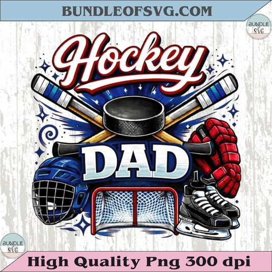Hockey Dad PNG Design Vintage Ice Hockey Father Shirt Dtf