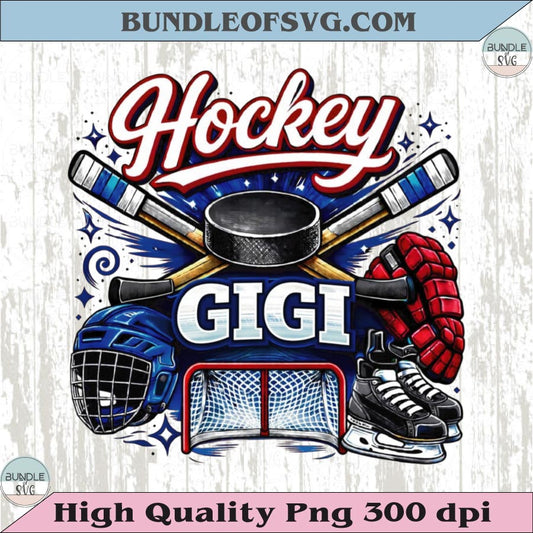Hockey Gigi PNG Design Vintage Hockey Grandma Shirt Dtf