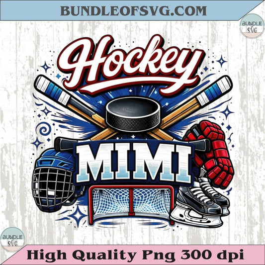 Hockey Mimi PNG Design Vintage Ice Hockey Grandma Shirt Dtf