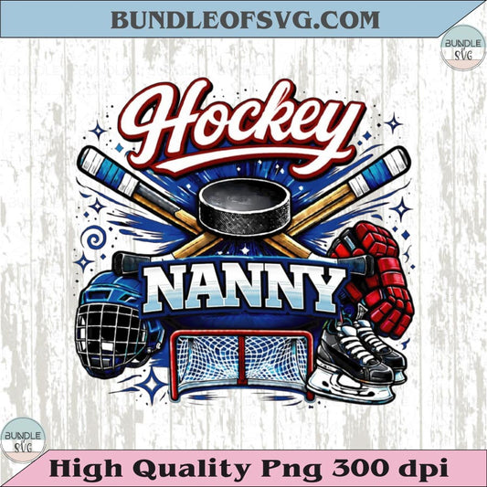 Hockey Nanny PNG Design Vintage Ice Hockey Grandma Shirt