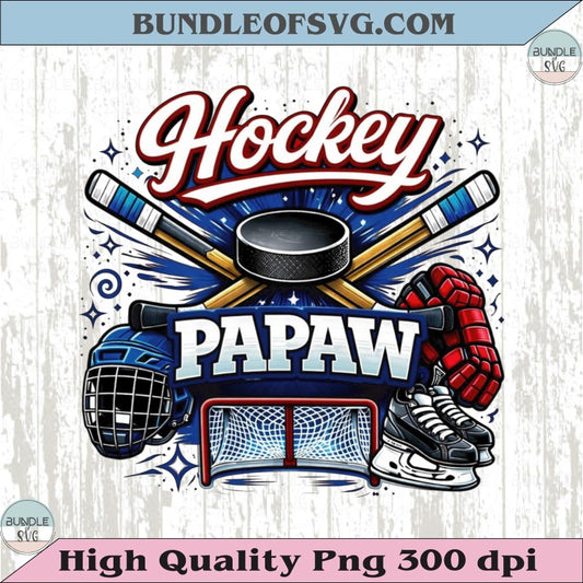 Hockey Papaw PNG Design Vintage Ice Hockey Grandpa Shirt