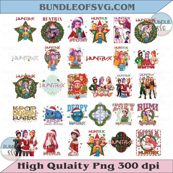 Huntrix Christmas Png Bundle Christmas Huntrix Png Demon Hunters