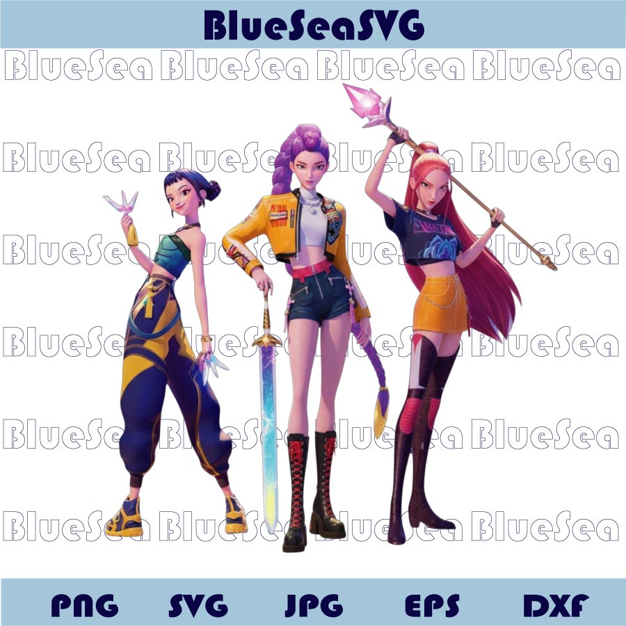 Huntrix Kpop Demon Hunters 3D PNG Anime Star Streetwear Graphic