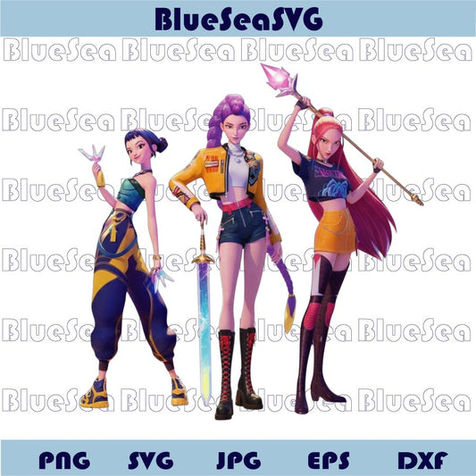 Huntrix Kpop Demon Hunters 3D PNG Anime Star Streetwear Graphic