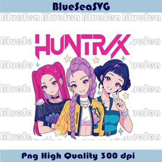 Huntrix PNG Kawaii Girl Group Anime Graphic Kpop Demon Hunter Png