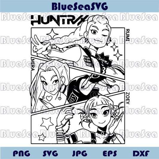 Huntrix Svg KPop Demon Hunters Svg Huntrix Saja Girls Svg Png