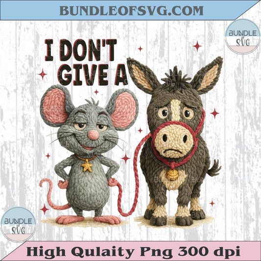 I Don't Give a Rat's Ass Png Crochet Latch Hook Yarn Faux Donkey Png