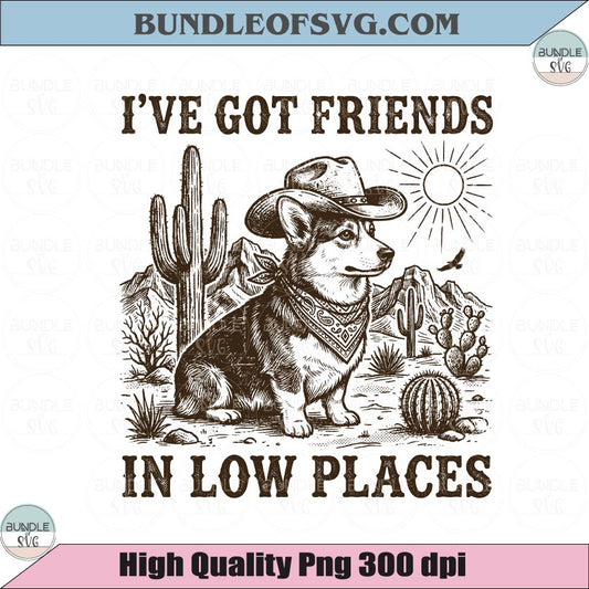 I've Got Friends in Low Places PNG Vintage Country Dachshund