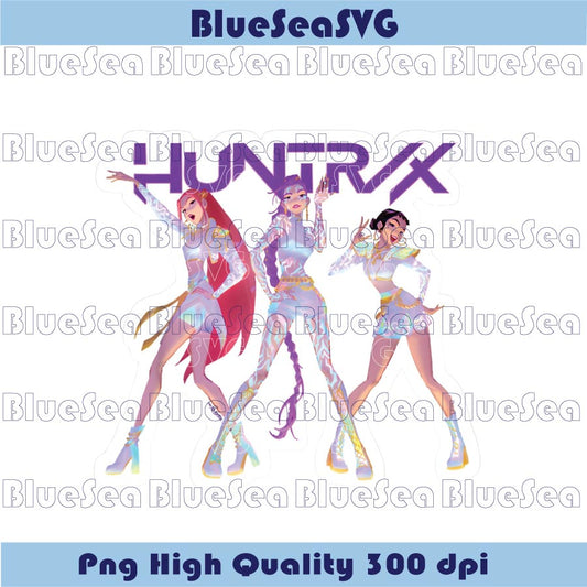 Iridescent Huntrix PNG K-Pop Demon Hunters Holographic Sticker Png