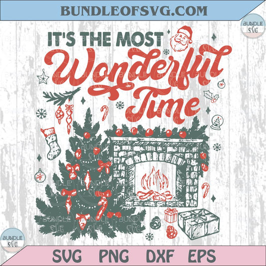 It's The Most Wonderful Time Png Vintage Christmas Png Retro