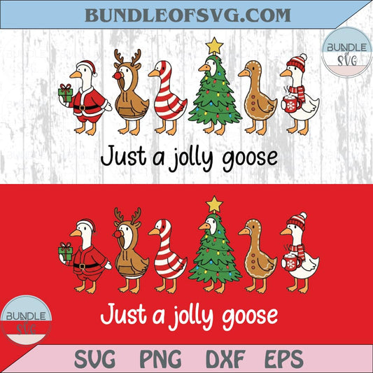 Just a Jolly Goose Png Funny Christmas Geese Png Santa Goose Png