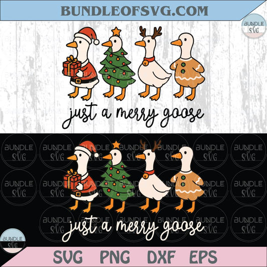 Just a Merry Goose Png Funny Christmas Goose Svg Santa Goose Png