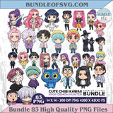 Kpop Demon Hunters Chibi Png Clipart Bundle Cute Kawaii Kpop Png