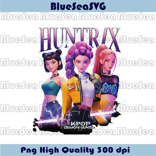 Kpop Demon Hunters Huntrix PNG Graphic Vintage Bootleg Style Png