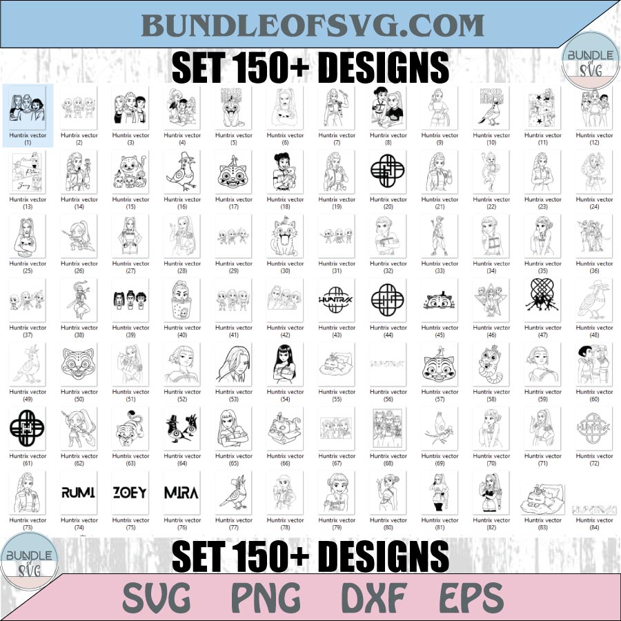Kpop Demon Hunters Huntrix Svg Bundle Kpop Saja Girls Svg Png Set