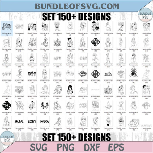 Kpop Demon Hunters Huntrix Svg Bundle Kpop Saja Girls Svg Png Set