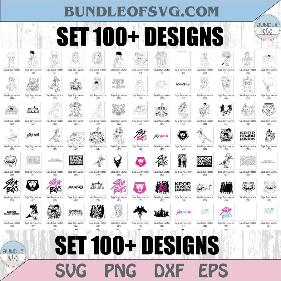 Kpop Demon Hunters Saja Boys Svg Bundle Kpop Saja Boys Png Set