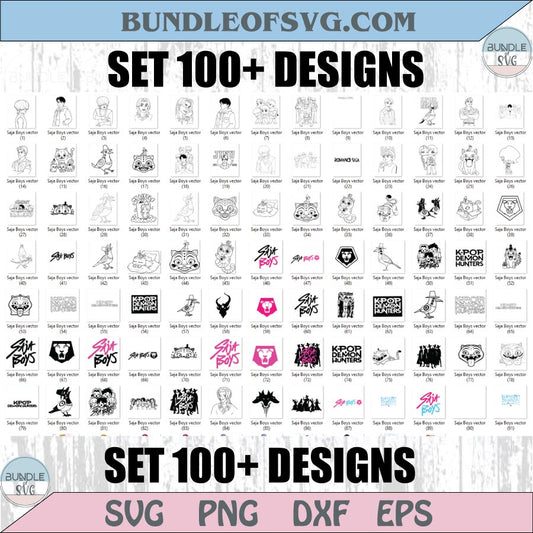 Kpop Demon Hunters Saja Boys Svg Bundle Kpop Saja Boys Png Set