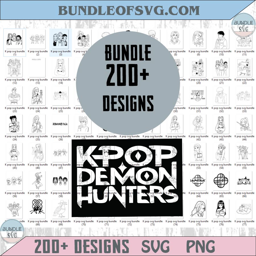 Kpop Demon Hunters Svg Bundle Kpop Demon Hunter Png Set Dxf