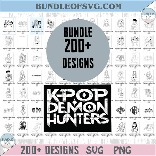 Kpop Demon Hunters Svg Bundle Kpop Demon Hunter Png Set Dxf