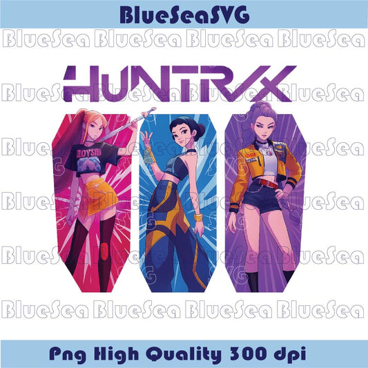 Kpop Huntrix PNG Huntrix Triple Panel Design Comic Style Png