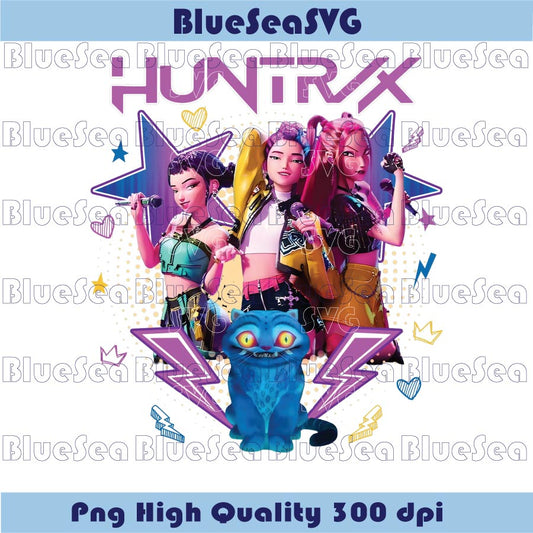 Kpop Huntrix Png Neon Star KPop Demon Hunters Png Saja Girls Png