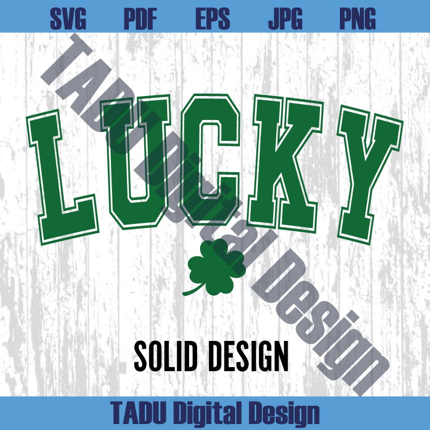 Varsity Lucky Svg St Patrick's Day Png Retro Shamrock Lucky Png - BundleofSVG