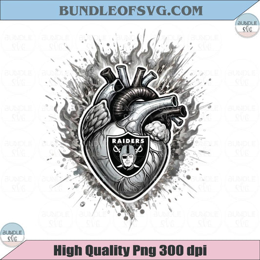 Las Vegas Raiders PNG Football Raiders Anatomical Heart Png