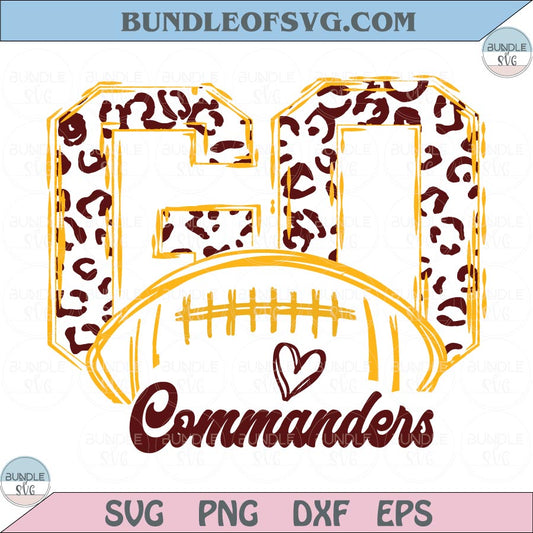 Leopard Go Washington Commanders Svg Football Go Commanders
