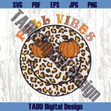 Leopard Smiley Face Fall Vibes Png Autumn Pumpkin Fall Vibes Svg