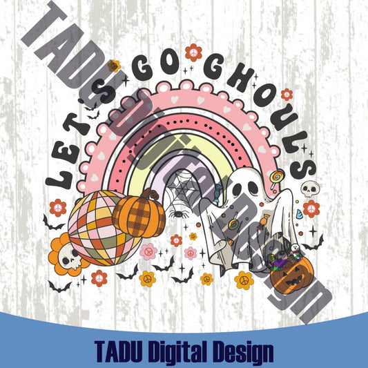 Let's Go Ghouls Png Groovy Fall Doodle Collage Halloween Svg