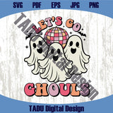Let's Go Ghouls Png Pink Halloween Svg Trendy Cute Ghosts Svg