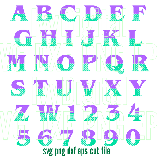 Little Mermaid Font Svg Tail Letters Mermaid Alphabet Svg Cricut