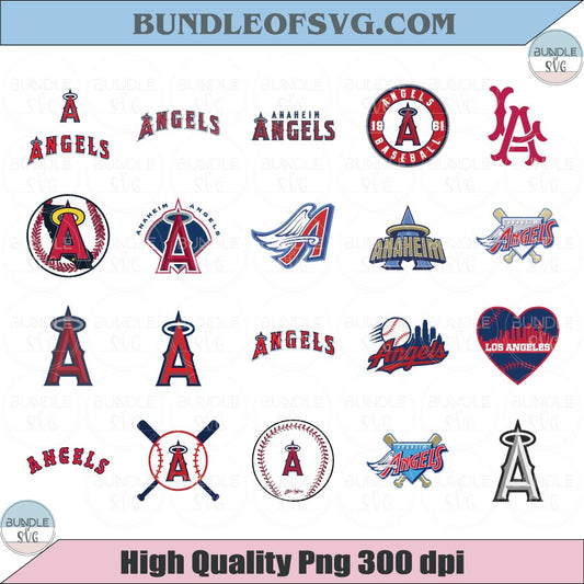 Los Angeles Angels SVG Bundle Baseball Los Angeles Angels Logo