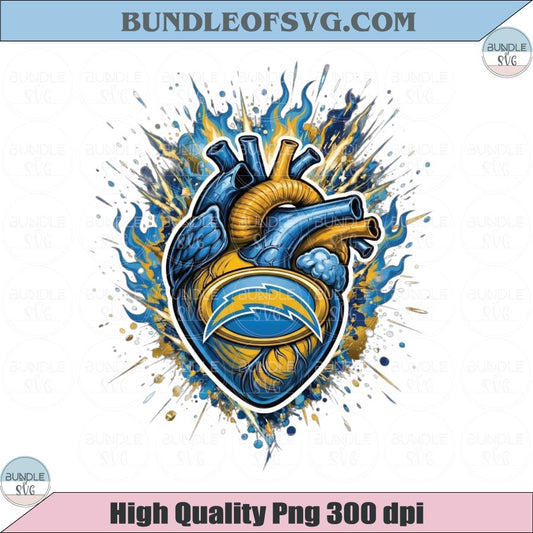 Los Angeles Chargers PNG Football Chargers Anatomical Heart Png
