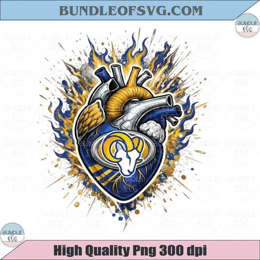 Los Angeles Rams Heart PNG Football Rams Anatomical Heart Png