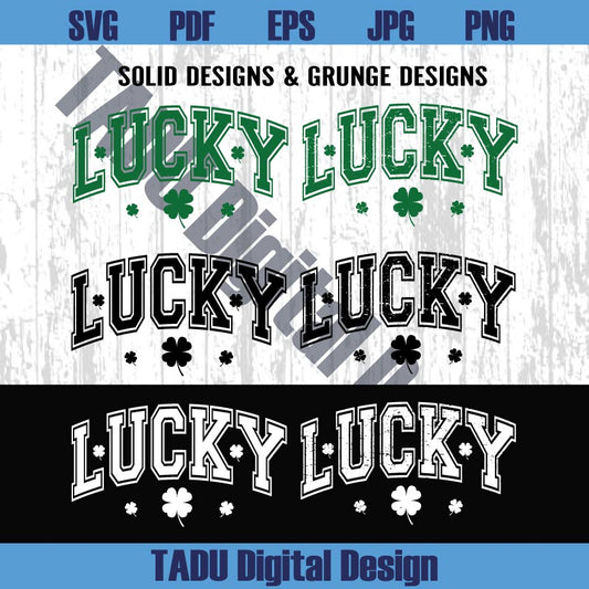 Lucky Varsity Svg Retro St Patrick's Day Png Shamrock Lucky Png