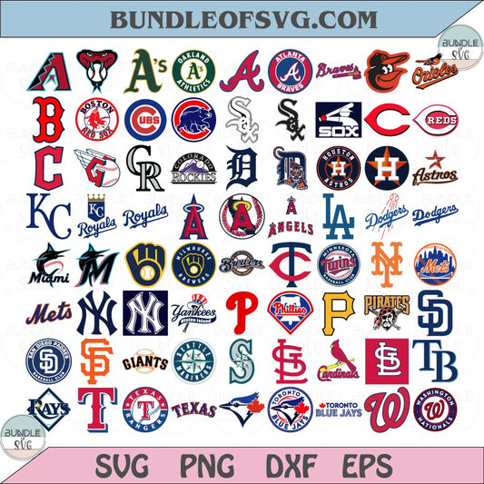MLB SVG Bunlde 30 Teams Logos MLB Png Set of 30 Teams MLB Logo