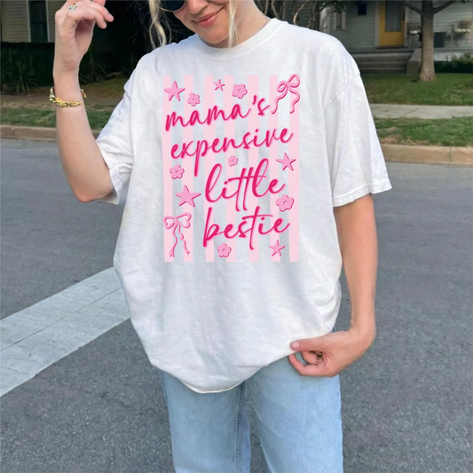 Mama’s Expensive Bestie SVG Striped Design Shirt Toddler Girl Svg