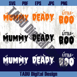 Matching Halloween Family Svg Couple Mummy Deady Little Boo Png
