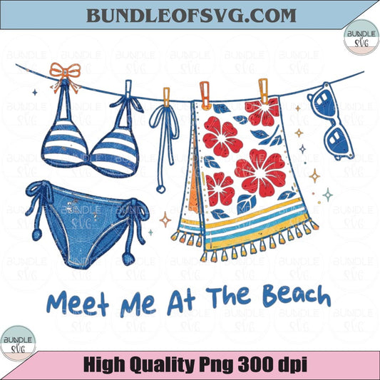 Meet Me At The Beach PNG Summer Vacation Png Bikini Beach Towel