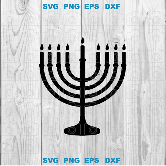 Menorah Hanukkah Svg Hanukkah Menorah Svg png Dxf Silhouette
