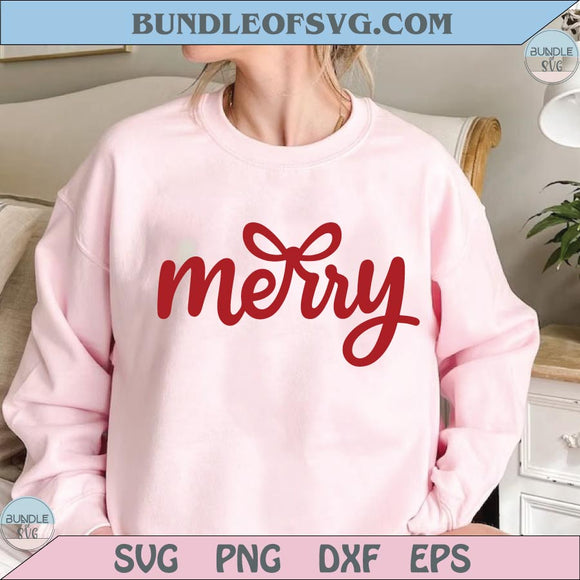 Merry Christmas Bow Svg Christmas Merry Coquette Bow Svg Cutting