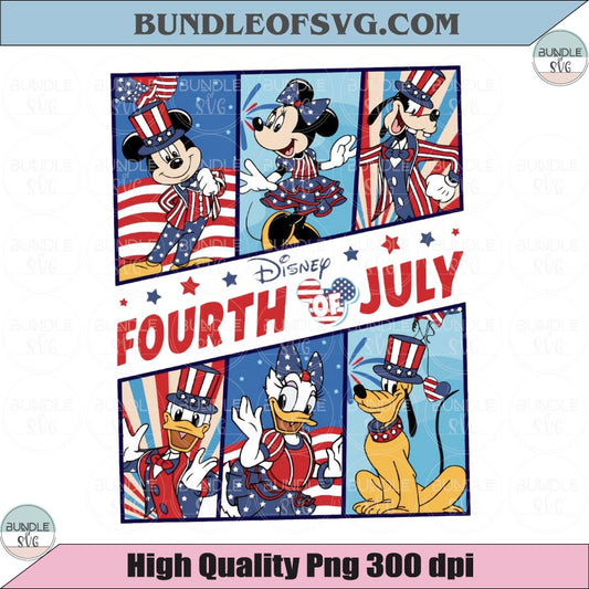 Mickey and Friends 4th of July SVG Patriotic Disney Comic Panel Png