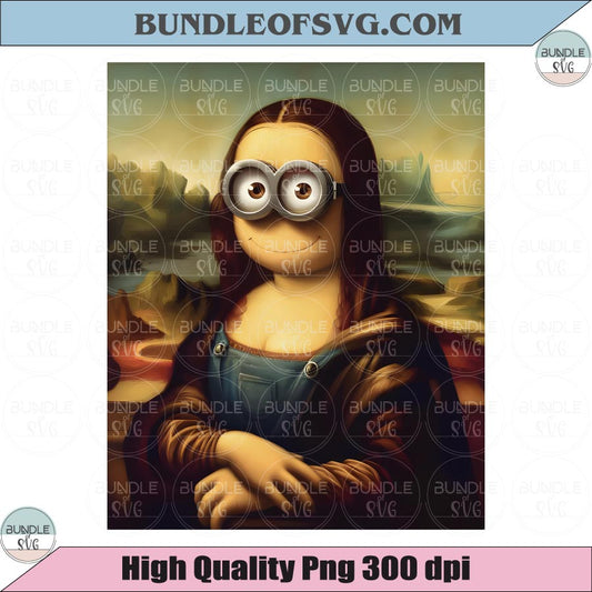 Minion Mona Lisa Png Funny Graphic Tee Png Parody Minion Png