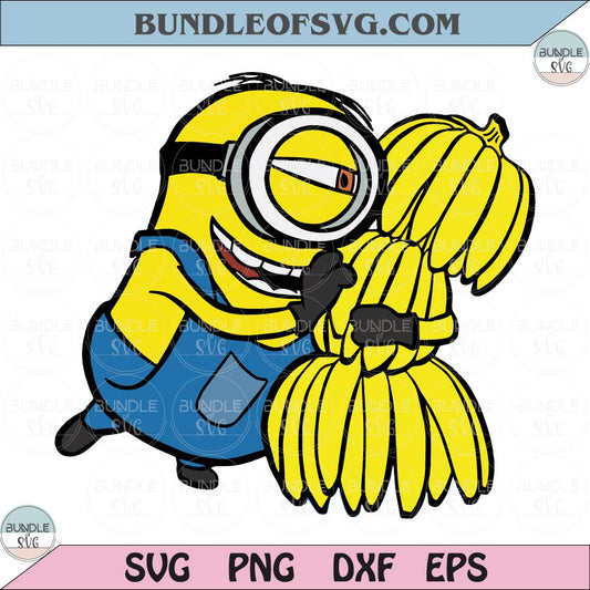 Minions Banana Hug SVG PNG Funny Minions Hugging Bananas Png