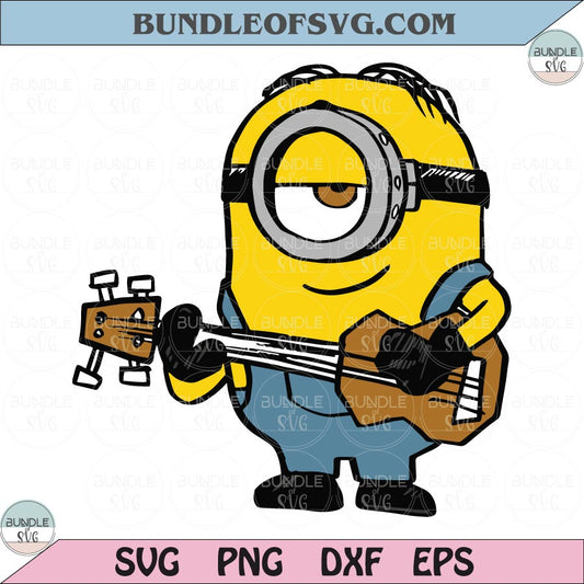 Minions Guitar SVG PNG Funny Minions Playing Guitar Png