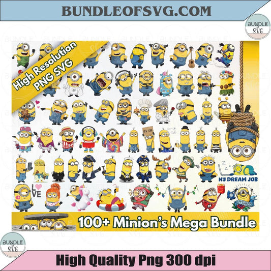 Minions SVG Bundle Cartoon Character Clipart Minions Png Bundle