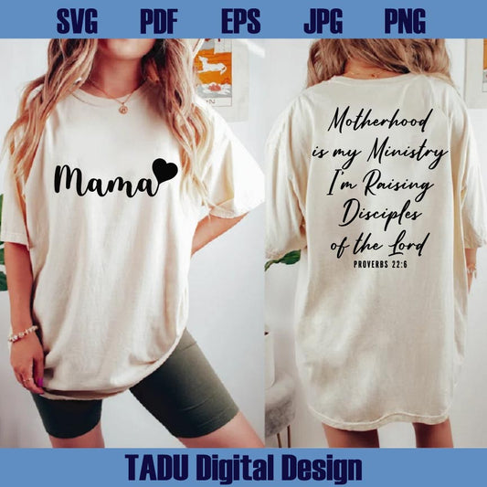 Motherhood Is My Ministry Svg Mama Pocket Design Christian Mom